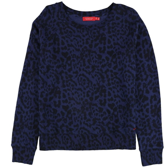 n:philanthropy Womens Leopard Sweatshirt, Blue, Small