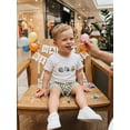 thumbnail image 3 of BemeyourBBs Toddler Baby Boy Birthday Outfits 1 2 3 4 Years Old Birthday Summer Clothes Short Sleeve Excavator Truck Vehicles Embroidery T Shirt Plaid Shorts Set Toddler Boys Summer Outfit, 3 of 9