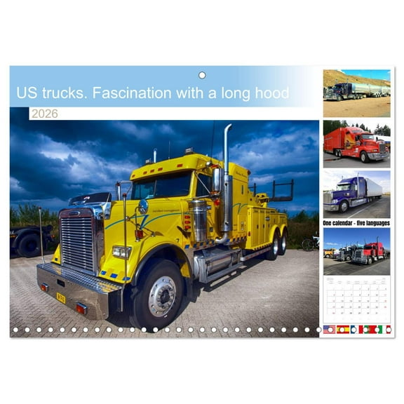 US trucks. Fascination with a long hood (Monthly Wall Calendar 2026 11.7 x 16.5 (open)), CALVENDO 14 Month Calendar