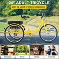 thumbnail image 3 of Jacgood 24" Adult Tricycle, Carbon Steel 3 Wheel Bikes 7 Speed Trikes with Shopping Basket for Adult, 3 of 7