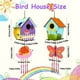 thumbnail image 4 of Kit de casa para pájaros, 2 juegos de casas para pájaros de madera sin terminar para pintar, kit de fabricación de casas para pájaros de madera con campanillas para niños y niños, 4 of 5