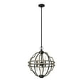 thumbnail image 2 of Hunter - Stone Creek 6-light French Oak, Large Pendant Light, Dimmable, Rustic Style, Sphere Shaped, for Bedrooms, Dining, Living Rooms - 19223, 2 of 9