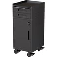 thumbnail image 5 of 34.3" Narrow Rolling Tool Cabinet - Space-Saving Garage Storage with Lockable Door, 2 Drawers and Large Handle, Slim Metal Organizer for Tight Spaces, 5 of 57