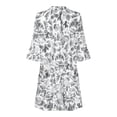 thumbnail image 4 of XIAONU Tiered Loose Fit Mini Dress for women Turn Down Collar Three Quarter Bell Sleeve Daily Summer Short Tunic Dress, 4 of 9