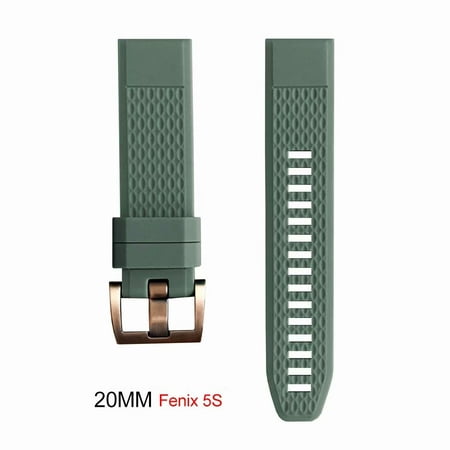 20MM Universal Silicone Watch Band Strap for Garmin Fenix 3 Fenix 5S 5 5X D2 Approach S60 Smart Watch W/Tools-Army