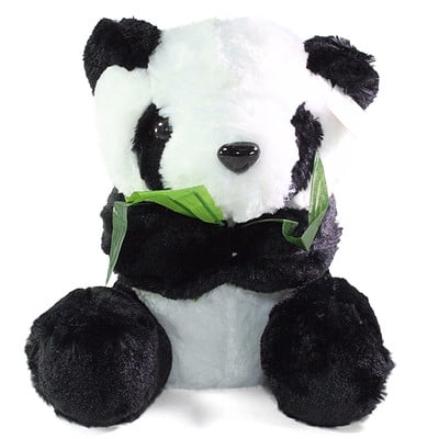 11" Big Sitting Panda Bear Eating Bamboo Plush Stuffed Animal Toy Birthday Gift B11641