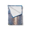 thumbnail image 2 of Travel Soft Flannel Fleece Throw Blanket, Shaman Rock Lake Baikal in Russia Coastal Theme Sun Rays Scenic Vista Print, Cozy Plush for Indoor and Outdoor Use, 50" x 70", Green Brown Blue, by Ambesonne, 2 of 6