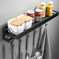 thumbnail image 4 of Stable & Firm Magnetic Shelf For Kitchen, Space-Saving Wall-Mounted Pan Holder, Durable Construction With Removable Hooks, Perfect For Above Stove Or Cabinet Area, Black (40Cm), 4 of 6