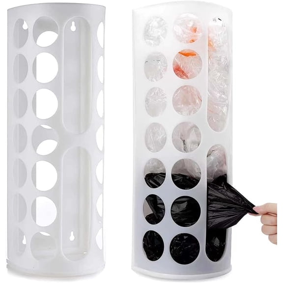 Plastic Bag Holder, Wall Mount Grocery Bag Dispenser, Trash Bag Storage organizer, Large Capacity kitchen organizer for Plastic Bag (2 packs)