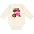 thumbnail image 3 of Inktastic Pink Tractor Little Sister Girls Long Sleeve Baby Bodysuit, 3 of 5