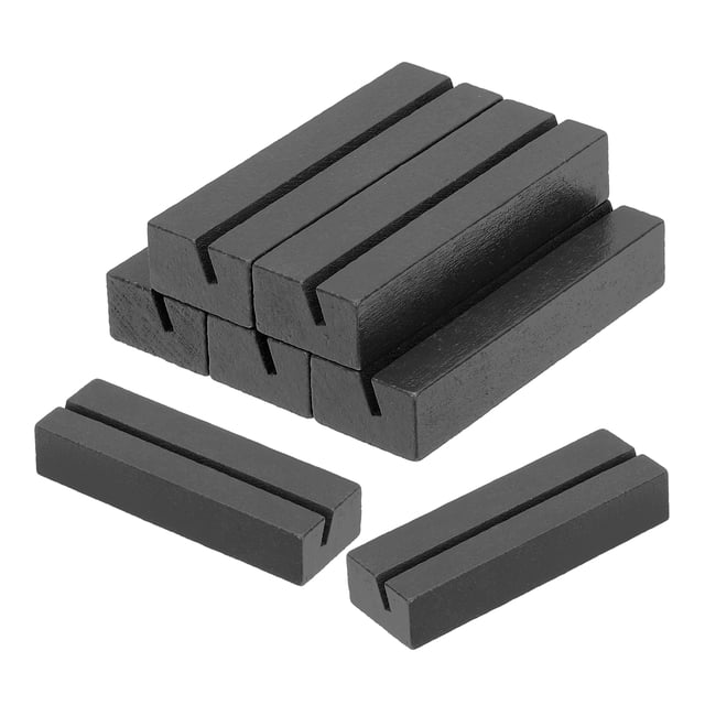 Soporte de Tarjeta de Madera Uxcell, 5Pcs Soporte de Número de Mesa, Negro
