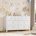 thumbnail image 6 of White 7 Drawer Dresser for Bedroom, 54" Wide Large Dresser with Deep Drawers & Metal Knobs, Modern Wooden Chests of Drawers for Entryway, Hallway, 6 of 7
