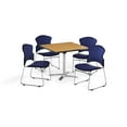 thumbnail image 4 of OFM Multi-Use Break Room Package, 42" Square Flip-Top Table with Fabric Stack Chairs, Oak Finish with Gray Seats (PKG-BRK-040), 4 of 5