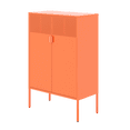thumbnail image 4 of Knocbel Large Metal Accent Storage Locker Cabinet 2-Door Free Standing Sideboard Steel Buffet with Adjustable Inner Shelves for Office School Home, 15.75"D x 31.5"W x 47.24"H Orange, 4 of 6
