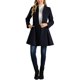 thumbnail image 2 of Abrigo de Invierno A-Line de INSPIRE CHIC para Mujeres, Manga Larga, Cierre de Botón Simple, Hemo Peplum, Talla L, Azul Oscuro, 2 of 6