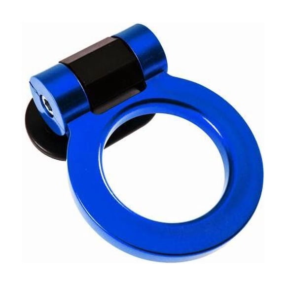 Track Sport Racing Style Tow Hook Ring Set Decor For Bumper Universal Fit Blue