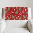 thumbnail image 5 of SCRAWLGOD Christmas Tree Poinsettia Ornament Ball Red 3 Piece Recliner Headrest Protector, PU Waterproof Headrest Cover, Recliner Headrest Cover for Home,Living Room Decoration 17x27in, 5 of 7