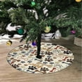 thumbnail image 2 of FMSHPON Dog Paw Brown Color Xmas Christmas Tree Skirt Stand Mat for Holiday Party Decoration Indoor Outdoor 36 inches, 2 of 3