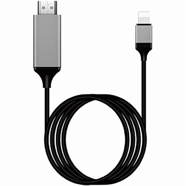 Apple MFi Certified Lightning to HDMI Adapter for Phone to TV,Compatible with iPhone,iPad, Sync Screen Connector Directly Connect on HDTV/Monitor/Projector NO Need Power Supply,Support IOS11.0