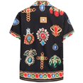 thumbnail image 3 of Conjunto de camisa de manga corta de estación europea, camisa estampada con personalidad para hombre, camiseta suelta de dos piezas de talla grande para hombre, tendencia, 3 of 4