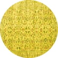 thumbnail image 1 of Ahgly Company Machine Washable Indoor Round Persian Yellow Traditional Area Rugs, 3' Round, 1 of 4