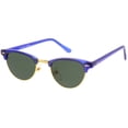 thumbnail image 2 of True Vintage Horn Rimmed Semi Rimless Sunglasses Green Tinted Oval Lens 49mm (Blue / Green), 2 of 4