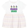 thumbnail image 3 of Inktastic Mardi Gras Fleur De Lis Trio Girls Baby Dress, 3 of 5