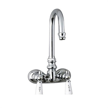Design Leg Tub Filler - Barclay Leg Tub Filler with Gooseneck Spout and Porcelain Lever Handles