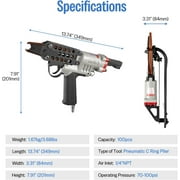 MEITE SC7E Pneumatic Hog Ring Plier Tool with Extended Nose 15 Gauge 3/4 Crown C Ring Gun