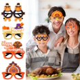 thumbnail image 1 of Lubelski Thanksgiving Glasses Frame Exquisite Turkey Pumpkin Pattern Eyeglasses Frame for Festivals Parties Decor, 1 of 8
