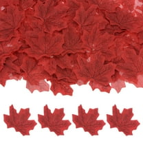 100-Pack Artificial Maple Leaves, Fake Fall Leaves Faux Autumn Leaves for Thanksgiving/Wedding/Party[8cm, Red]