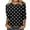 Black, variant on Women Summer Tops Shirts Women's Fashion Three Quarter Sleeve Retro Round Neck Printed Loose Blouse