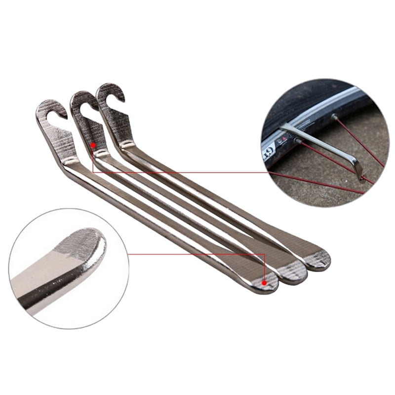 Stainless Steel Silver Curved Tyre Tire Lever Repair Bicycle Bicycle Tools 