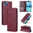 thumbnail image 1 of Étui Portefeuille Premium pour iPhone 14 avec Fentes pour Cartes et Support, Étui à Rabat Rouge, 1 of 7