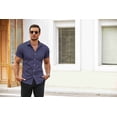 thumbnail image 3 of COOFANDY Men's Dress Shirts Slim Fit Wrinkle-Free Short Sleeve Casual Button Down Shirt, 3 of 5