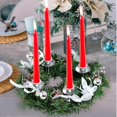 thumbnail image 4 of Candelabro de Corona Artificial, Soporte de Adviento de Navidad, Candelabro de Arco, Bola Decorativa para Mesa, Mesa de Pascua, Boda Plata Macarena Candelabro de guirnalda, 4 of 7