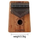 thumbnail image 2 of Piano de pulgar Kalimba de 17 teclas; Martillo de afinación, cubiertas para dedos, pegatinas para llaves y más incluidos; Regalo de Navidad, 2 of 5