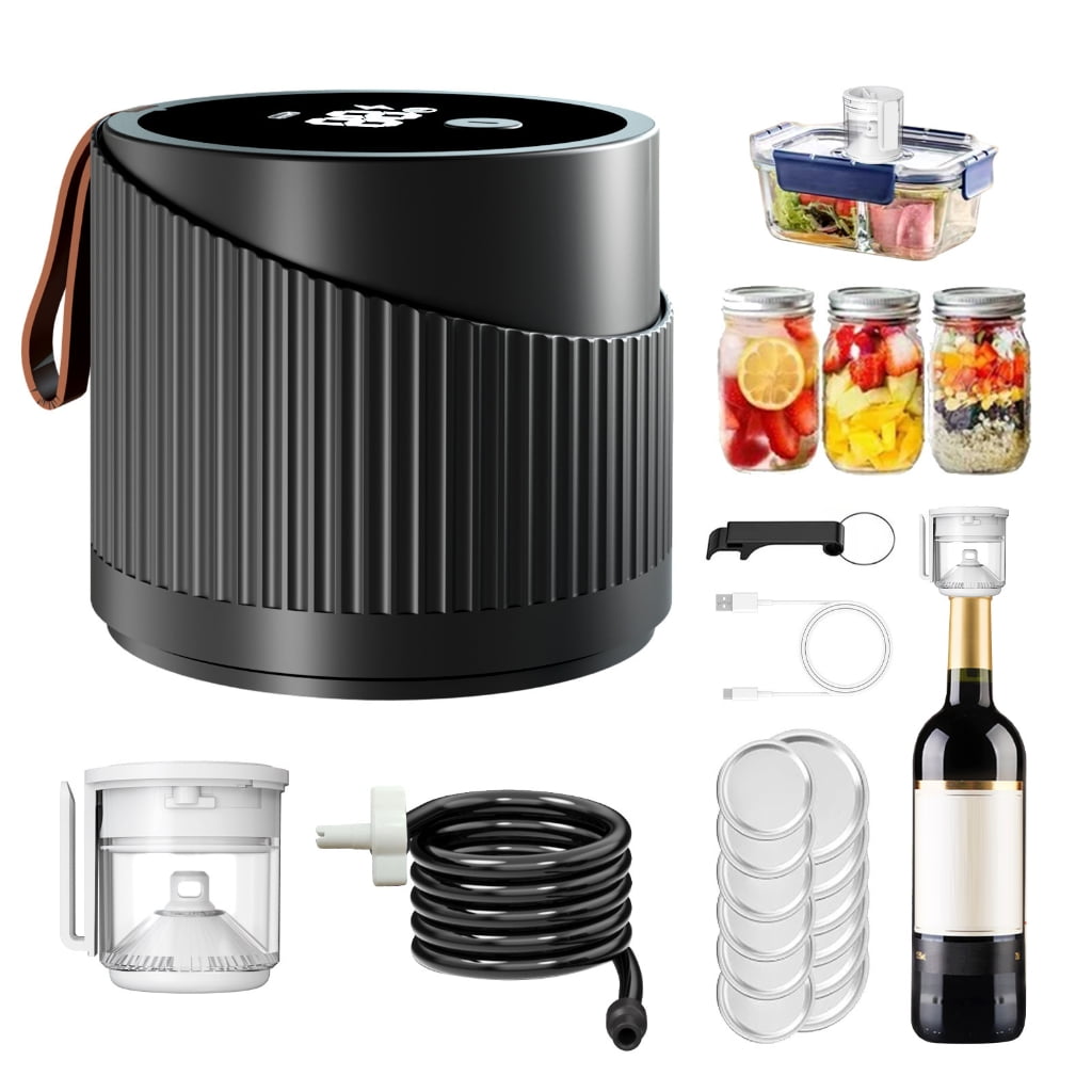 Miiottaa Electric Mason Jar Vacuum Sealer Kit Vacuum Bags Lunch Boxes Portable Vacuum