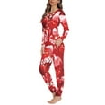 thumbnail image 2 of Renewold Valentine's Day Long Sleeve Pajamas Set for Women Size 3XL Love Heart Sleepwear Top and Pants with Pockets 2 Pieces Loose Fitting Red Pj Clothing Birthday Gifts, 2 of 4