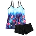 thumbnail image 2 of Traje de baño de 2 piezas para mujer, trajes de baño para mujer, traje de baño de dos piezas con estampado y lazo para mujer de tallas grandes, shorts de baño para mujer, 2 of 7