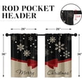 thumbnail image 2 of Christmas Snowflakes Kitchen Curtains Winter Window Curtains Over Sink Set of 2, Black Vintage Rod Pocket Short Tier Curtains for Kitchen, Merry Christmas Small Kitchen Decor (26x36 Inch), 2 of 6