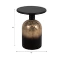 thumbnail image 5 of Sagebrook Home Neutral 22" Elegant Wood and Glass Brown Accent Side Table, 5 of 7