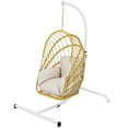 thumbnail image 4 of Dextrus Wicker Swing Egg Chair Hammock Hanging Chair Nest Basket with Stand, 350LB Capacity - Beige, 4 of 9