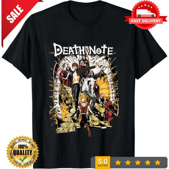 Vintage Death Note Black T-Shirt Graphic Movie anime NI116 FREE SHIPPING, CROWD FAVORIT-TH77165