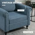 thumbnail image 4 of HOMCOM Vintage Accent Chair, Upholstered Armchair with Rubber Wood Legs, 4 of 10
