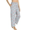 thumbnail image 6 of Salouo Cute Rabbit Print Women's Pajama Pants Casual Loose Sweatpants PJs Flowy Pants Drawstring Palazzo for Women Wide Leg Pants Lounge Pajama -Small, 6 of 8