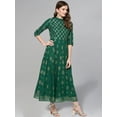 thumbnail image 5 of Idalia Gold Print Dark Green Anarkali Kurta, 5 of 5