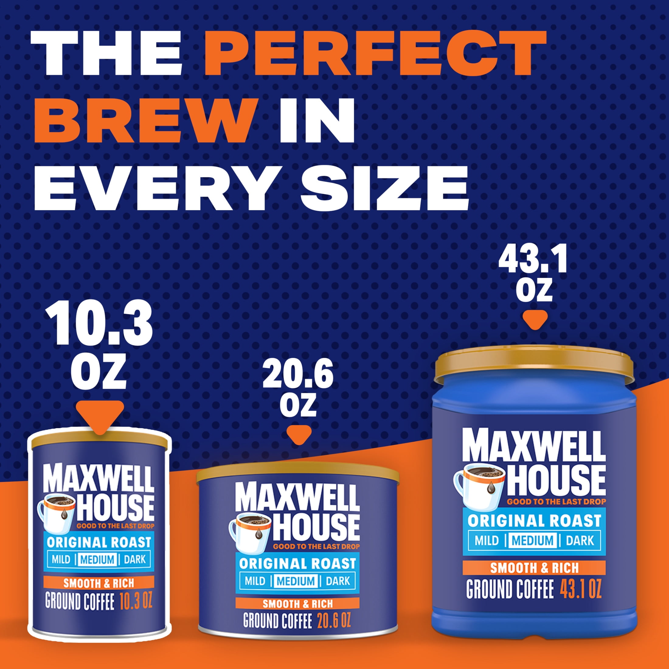 (3 pack) Maxwell House Original Roast Ground Coffee, 10.3 oz Canister, Medium