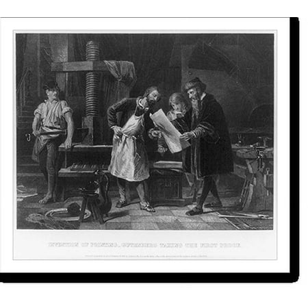 Historic Print, Invention of printing - Gutenberg taking the first proof, 16" x 20"