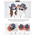 thumbnail image 5 of Gorra para adulto, Gorra de ala ancha con estampado de la bandera nacional a rayas estrelladas Gorra de Jazz para fiestas y discotecas, 5 of 5